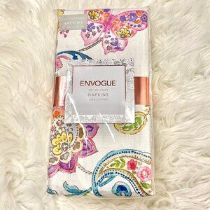 Envogue set of 4 Floral 100% cotton napkins